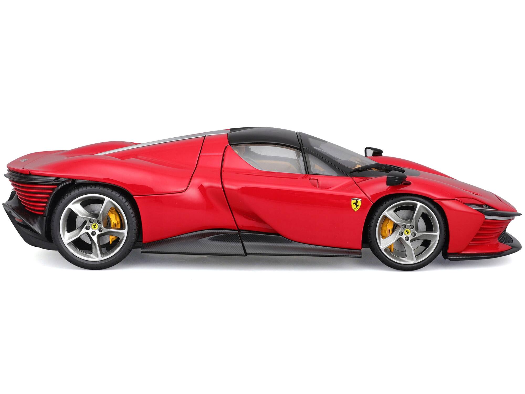 Left. Bburago - Ferrari Daytona SP3 Red with Black Top "Signature Series" 1/18 Diecast Model Car by Bburago - Red and Black.