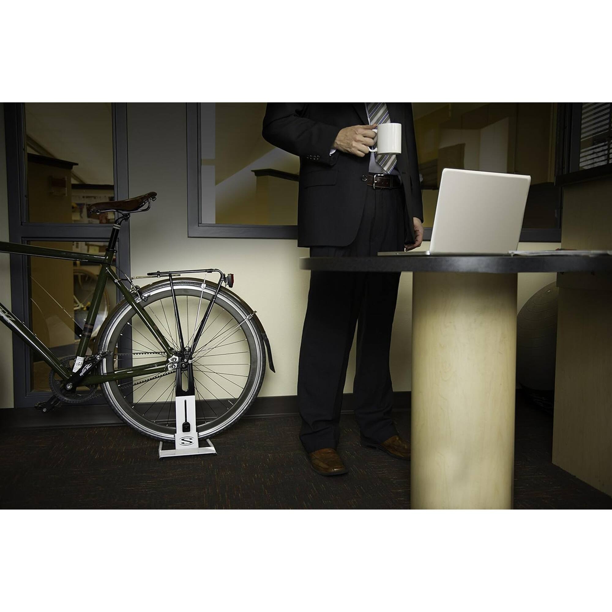 Alt View 4. Saris - The Boss Bike Stand - Foldable and Lightweight - Rear Wheel Single Bike Stand - White.