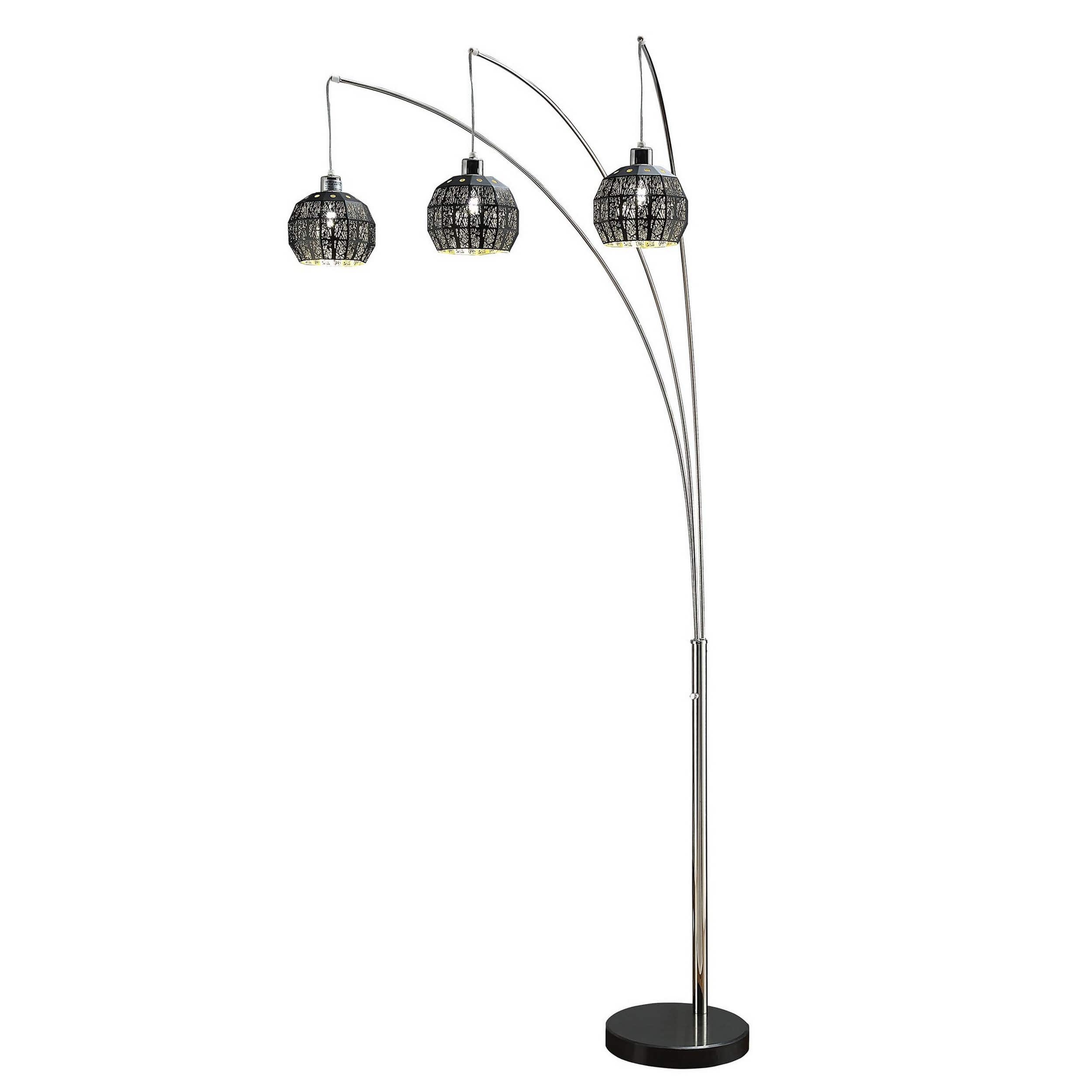 Manhattan Lane - 92 Inch 3 Arm Arc Floor Lamp with Modern Round Metal Base