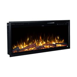 Touchstone Home Products - 42 in. Wall Mounted Recessed Sideline Elite Pro Smart Electric Fireplace 1500W - Black