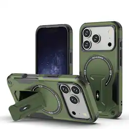 UUCOVER - Magnetic Case for Apple iPhone 17 Pro with Kickstand, Compatible with MagSafe Shockproof Hybrid Rugged Protective Cover - Armygreen