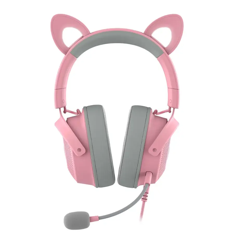 Alt View 21. Razer - Kraken Kitty V2 Pro Wired Gaming Headset for PC, Mac, and Playstation - Quartz Pink.