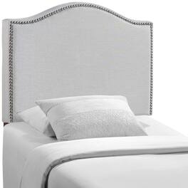 Curl Nailhead Upholstered Twin Headboard by Modway - Gray