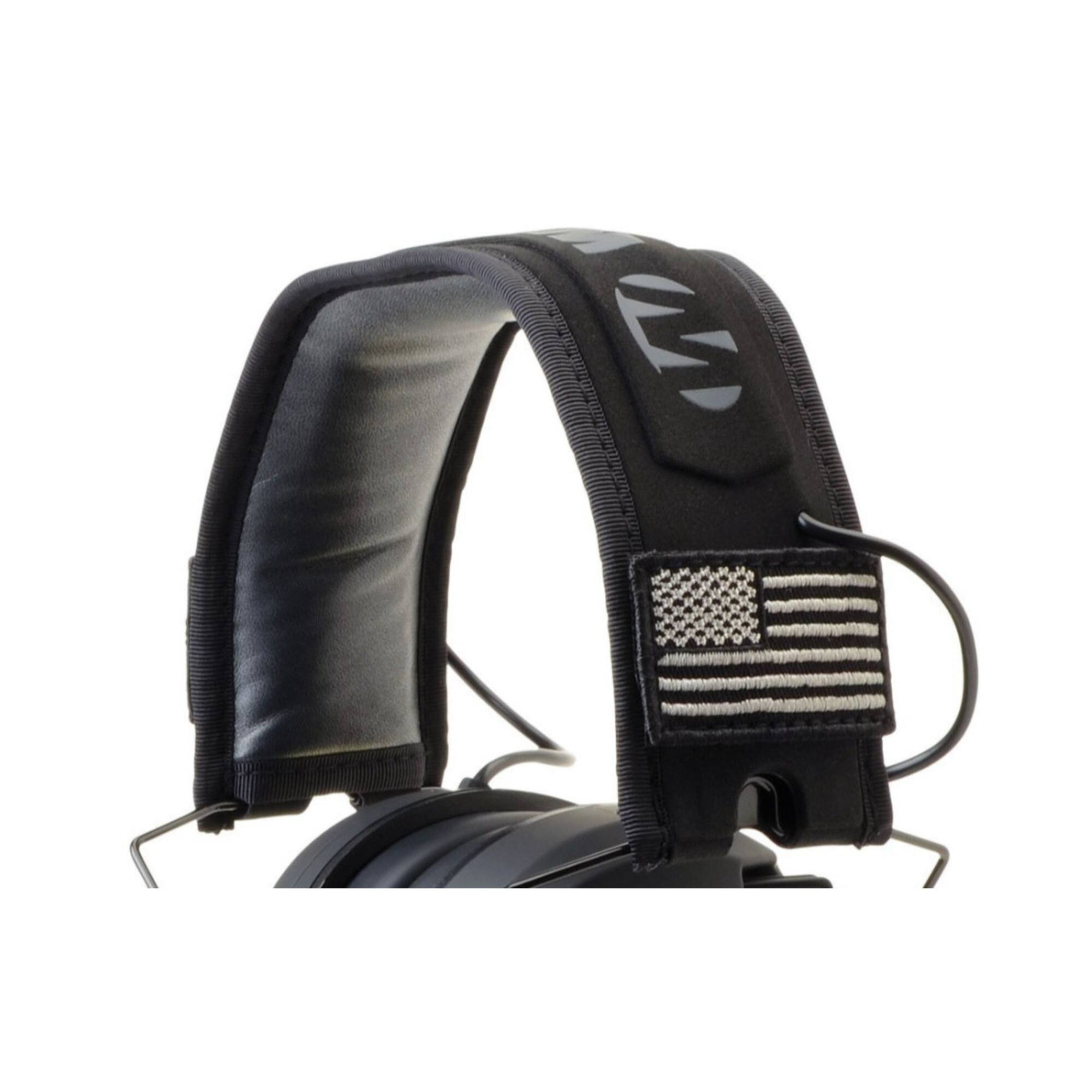 Left. Walker’s - Walker's Razor Slim Electronic Muff (Black Patriot) Bundle with Shooting Glasses - Black.