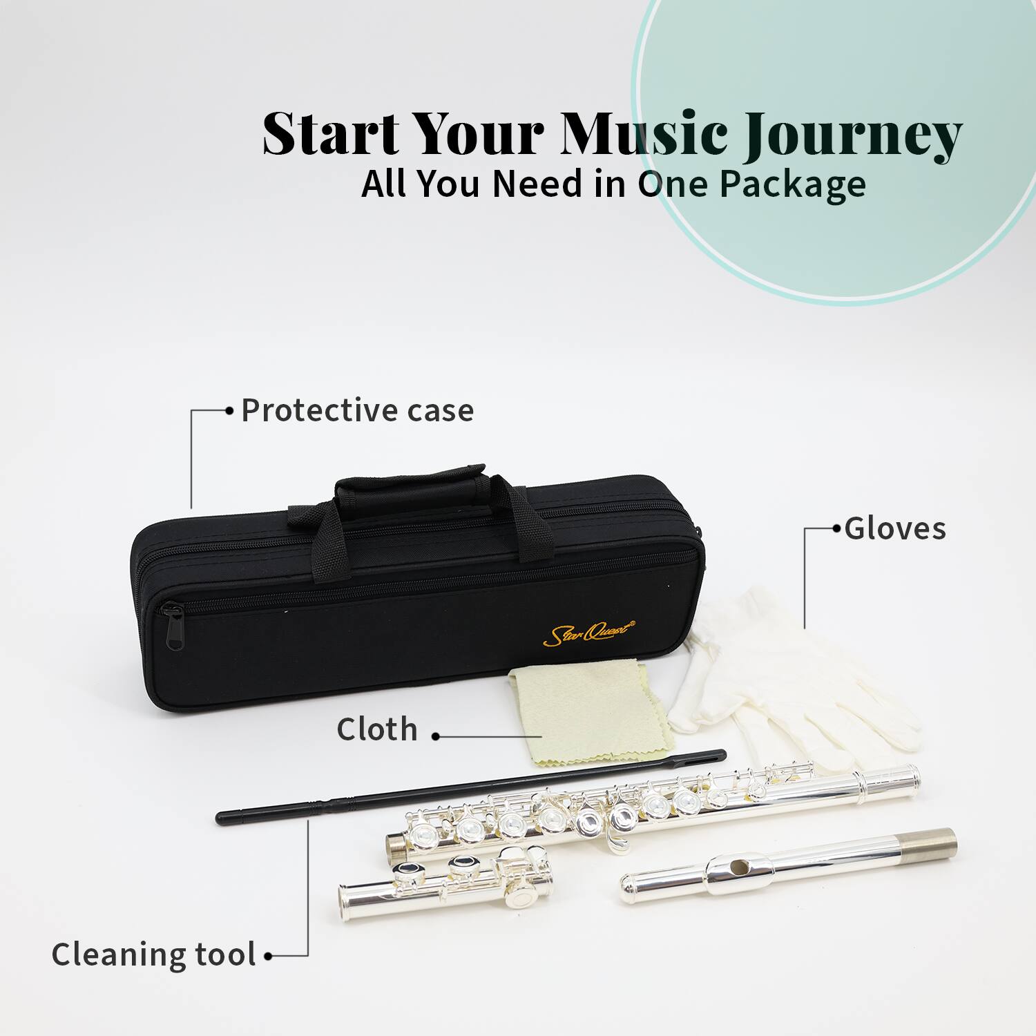 Start Your Music Journey  
All You Need in One Package  

- Protective case  
- Gloves  
- Cloth  
- Cleaning tool