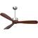 Front. Costway - 52" Modern Ceiling Fan Indoor/Outdoor Brushed Nickel Finish with Remote - Brushed Nickel + Burlywood.