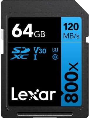 64GB 120 MB/s V30 XC I 8000 Lexar