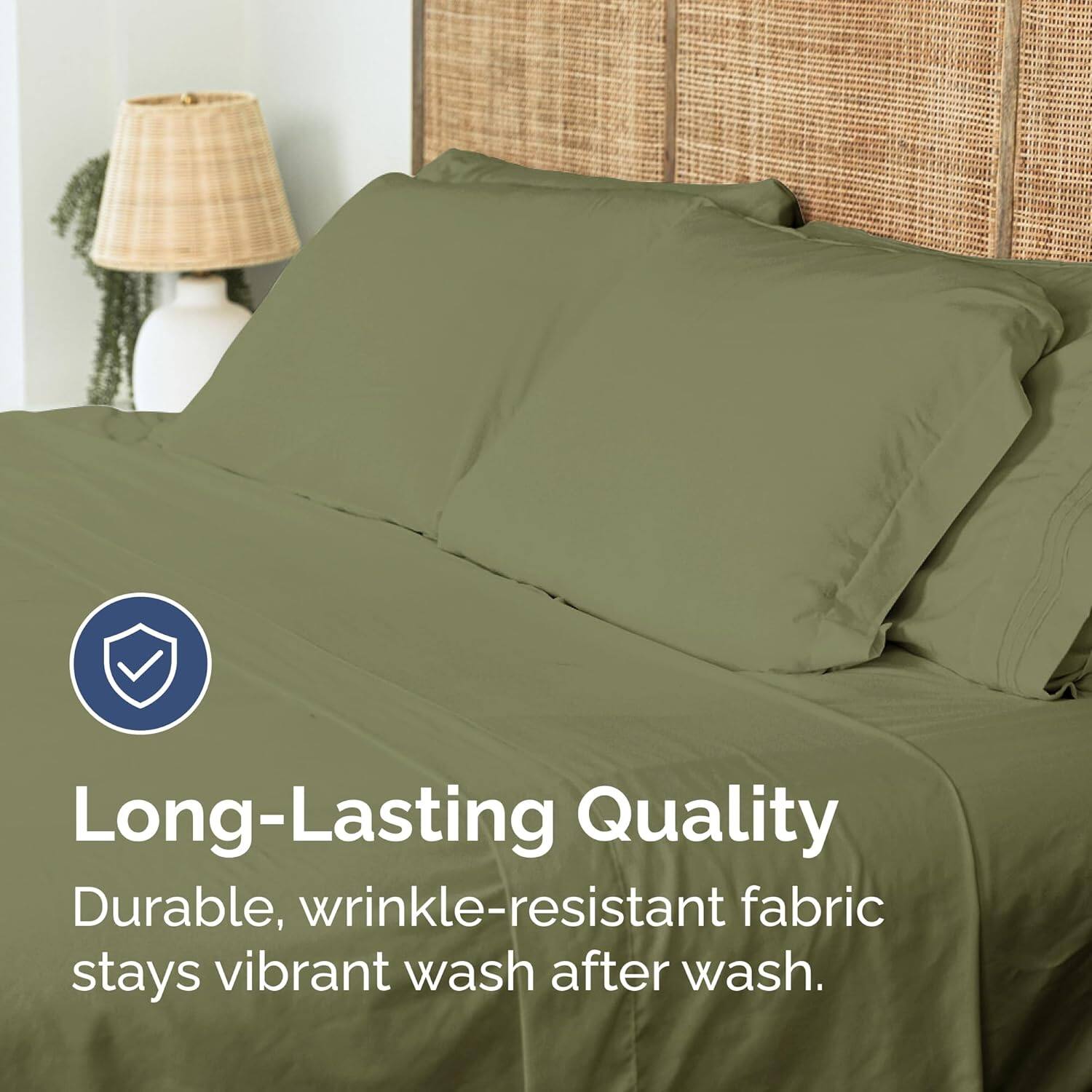 Long-Lasting Quality  
Durable, wrinkle-resistant fabric stays vibrant wash after wash.