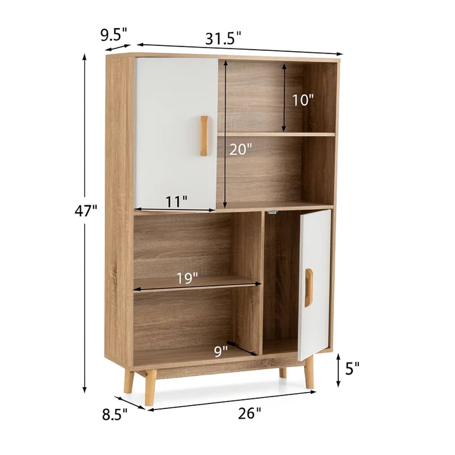 9.5" 31.5" 10" 20" 47" 11" 19" 9" 5" 8.5" 26"