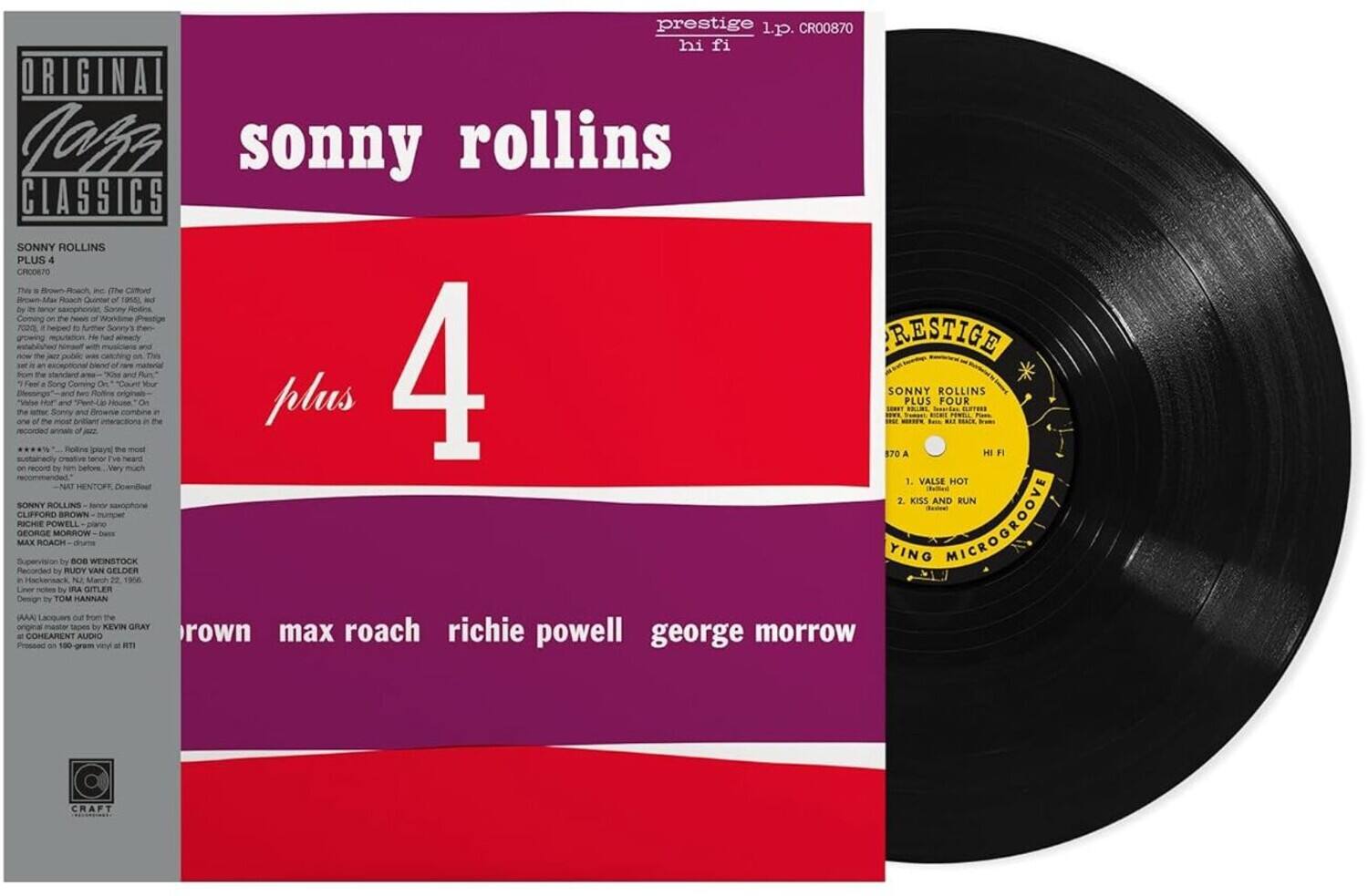 **Original Jazz Classics**

**Sonny Rollins Plus 4**

This is Brown-Roach, Inc., the Columbia Brown-Roach Recordings of 1956-1957, and the Prestige Brown-Roach Recordings of 1958-1960. It helped to further Sonny Rollins' reputation as a creative and innovative tenor saxophonist. This set includes some of his best work from the period, including "St. Thomas," "Oleo," "Tenor Madness," "St. Louis Blues," "Blue 7," "Blue 7," "Blue 7," "Blue 7," "Blue 7," "Blue 7," "Blue 7," "Blue 7," "Blue 7," "Blue 7," "Blue 7," "Blue 7," "Blue 7," "Blue 7," "Blue 7," "Blue 7," "Blue 7," "Blue 7," "Blue 7," "Blue 7," "Blue 7," "Blue 7," "Blue 7," "Blue 7," "Blue 7," "Blue 7," "Blue 7," "Blue
