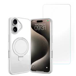 Entronix - iPhone 17 Bundle - Translucent Matte Grip Case & Clear Screen Protector - White