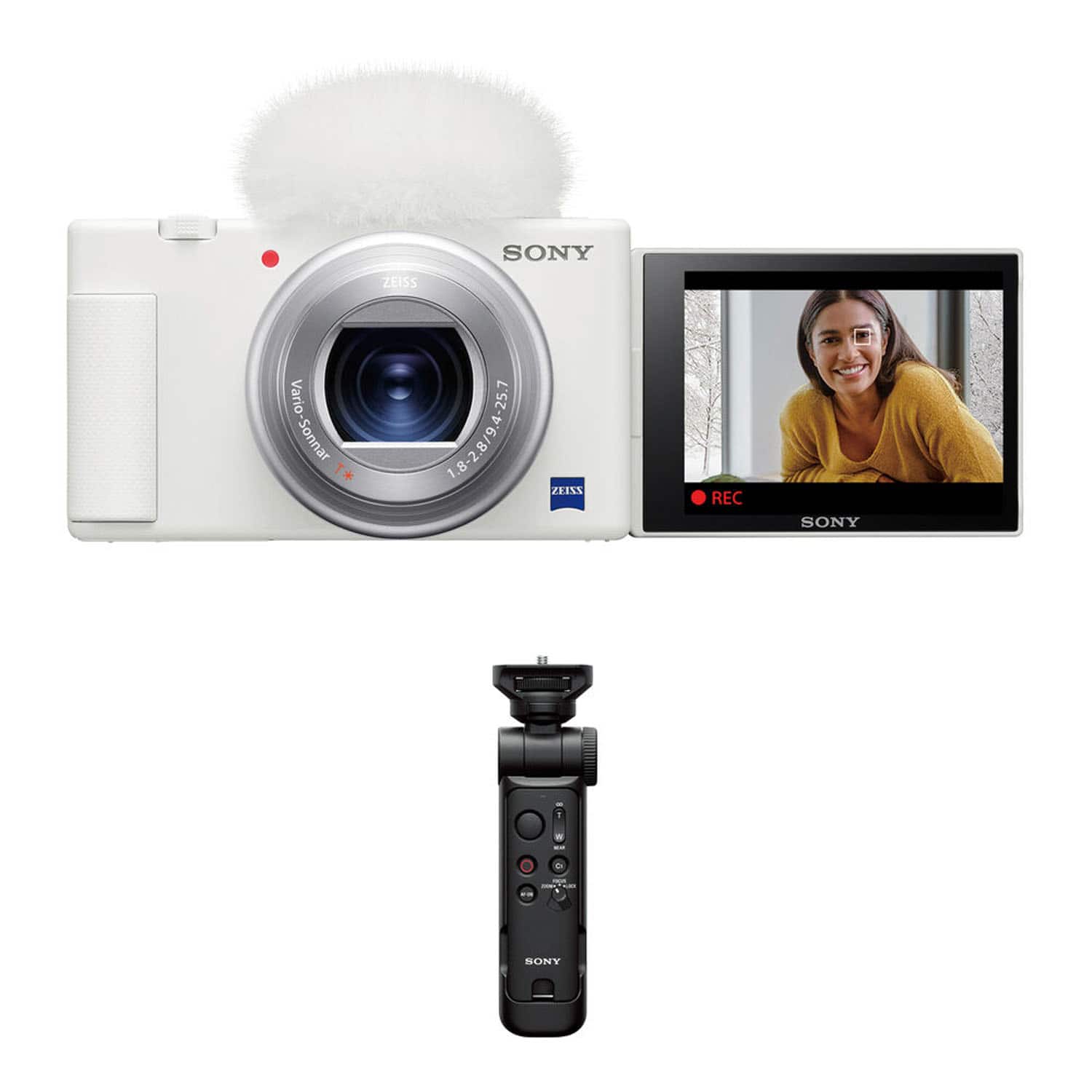 Bundle - Sony - ZV-1 Digital Camera With Vlogger Accessory Kit - White