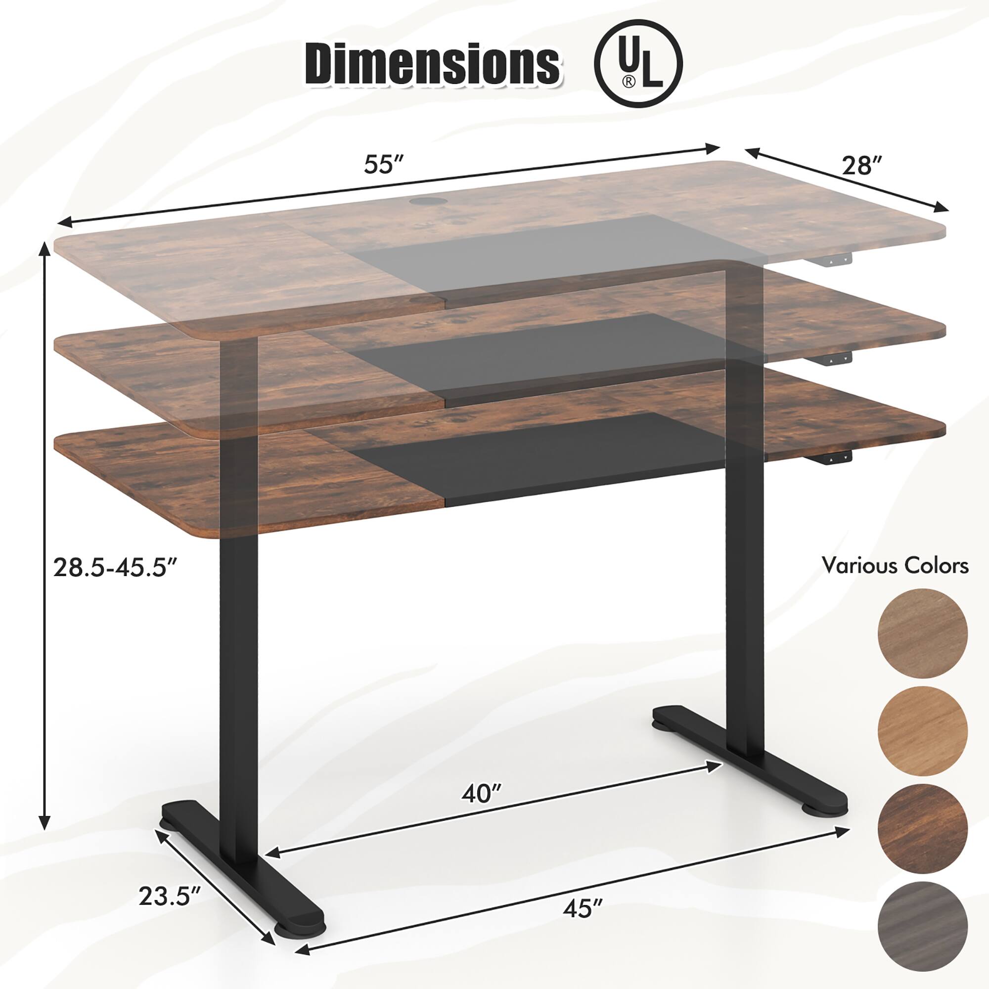 Dimensions: 55", 28", 28.5-45.5", 40", 23.5", 45"

Various Colors