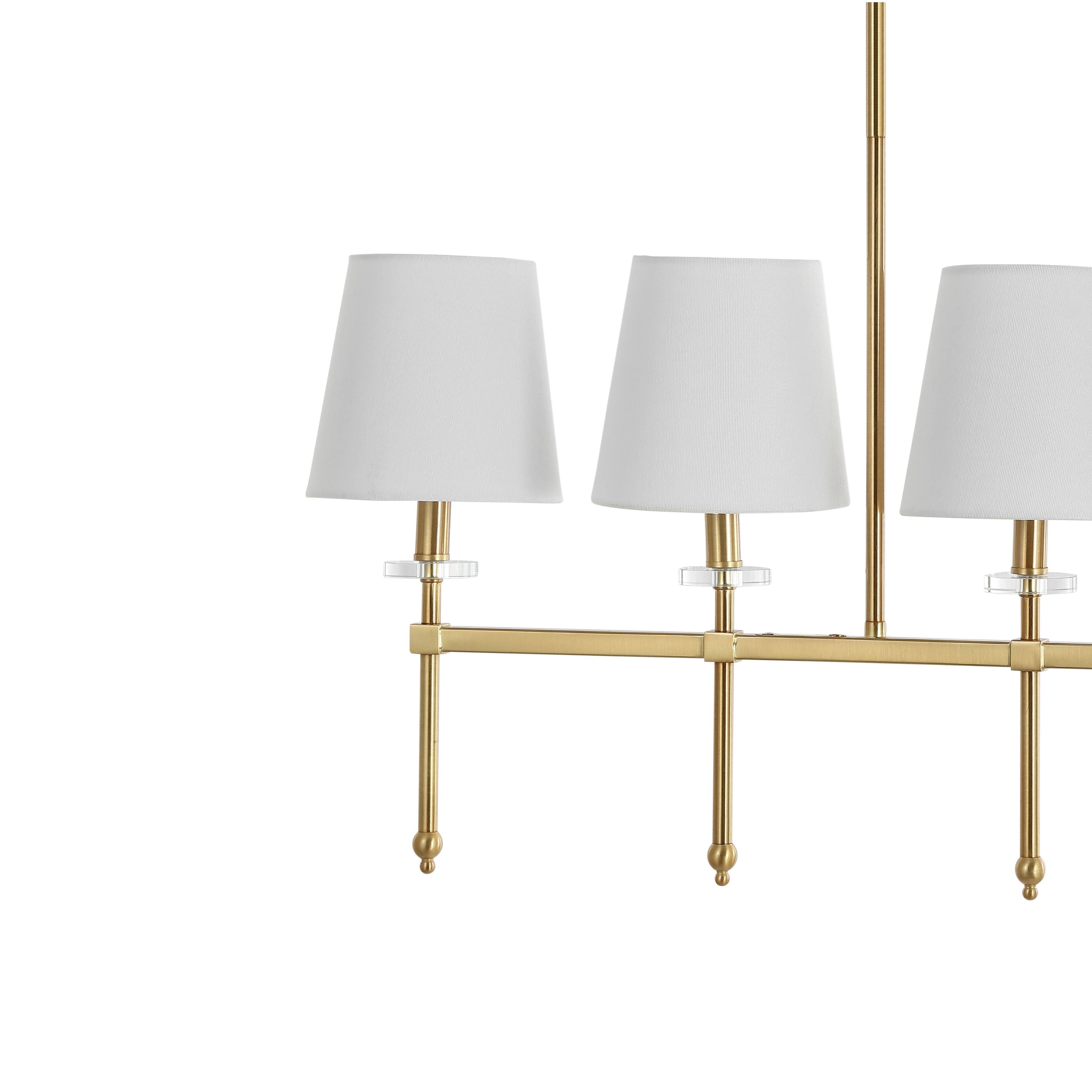 Alt View 3. Jonathan Y - Sophie 38.5" 5-Light Modern Midcentury Iron Linear LED Pendant, Brass Gold - Brass Gold.