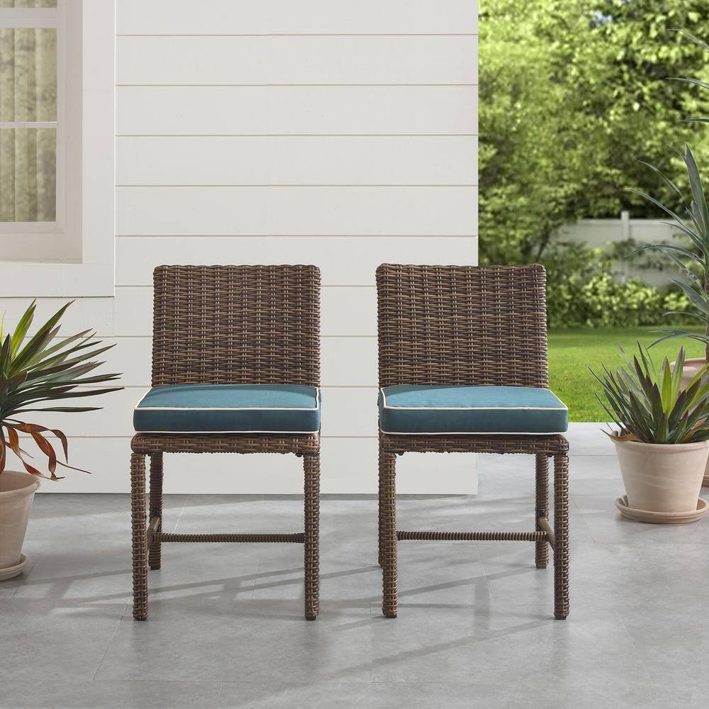 Alt View 7. Crosley Furniture - Bradenton 2Pc Wicker Outdoor Dining Chair Set - 2 Dining Chairs - Navy.