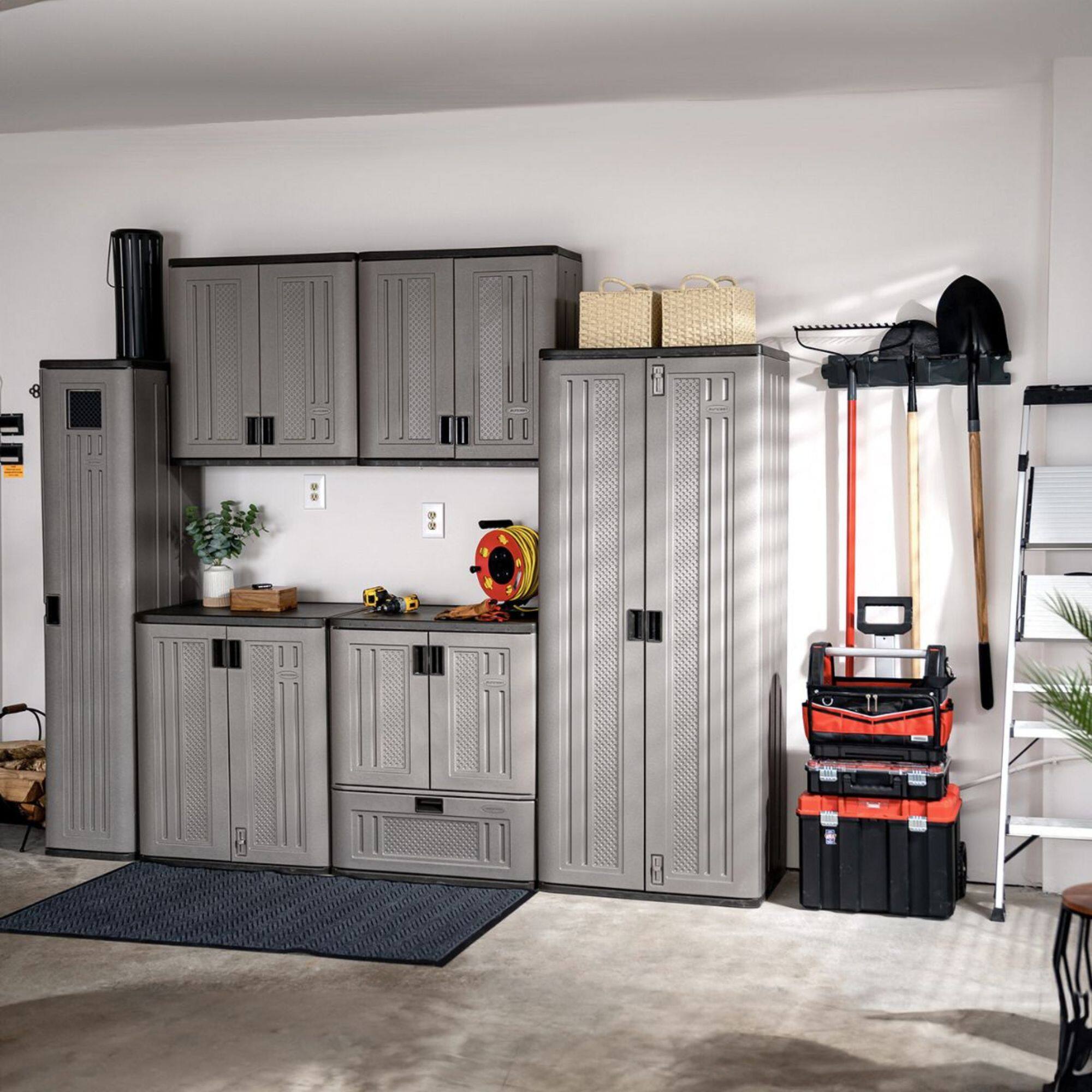 Alt View 2. Suncast - Suncast Long Handle Garage Wall Tool Organizer, Resin Storage Hanger Rack, Black - Black.