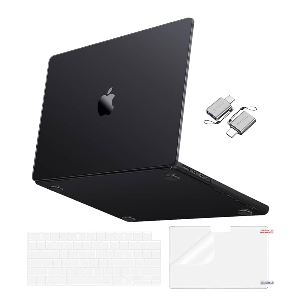 mosiso - Case for MacBook Pro 14 inch 2026-2021 Ultra-Thin Hard Case with Keyboard Skin Screen Protector Type C - Space Black Clear