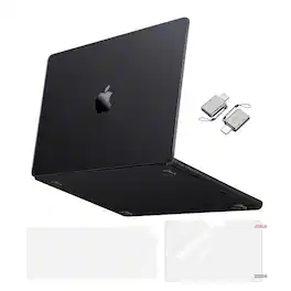 mosiso - Case for MacBook Pro 14 inch 2026-2021 Ultra-Thin Hard Case with Keyboard Skin Screen Protector Type C - Space Black Clear