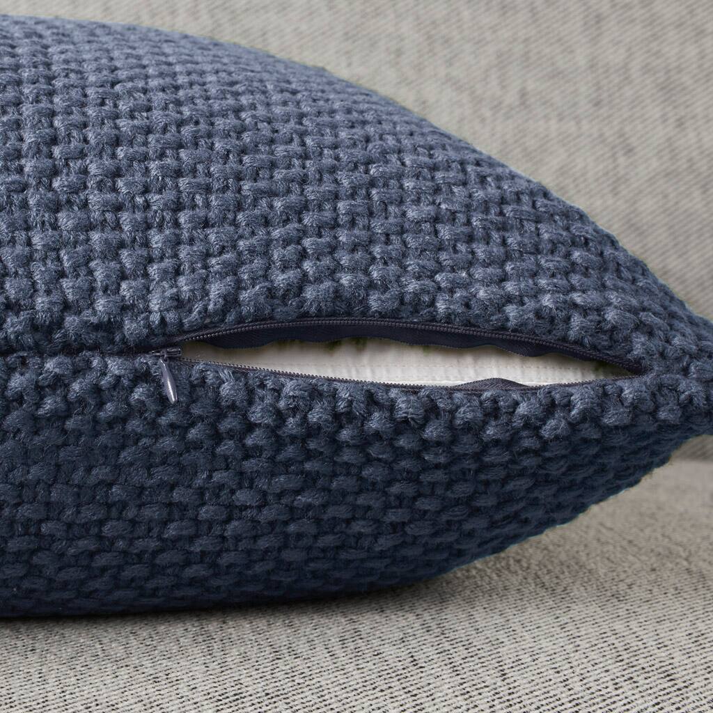 Alt View 1. Gracie Mills - Gracie Mills Lessie Ultra-Soft Knit Oblong Pillow Cover - Indigo.