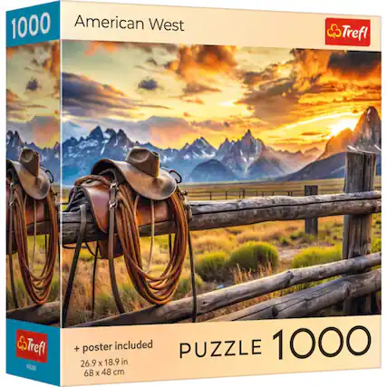 1000 American West
Trefl
99285
+ poster included
PUZZLE 1000
26.9 x 18.9 in
68 x 48 cm