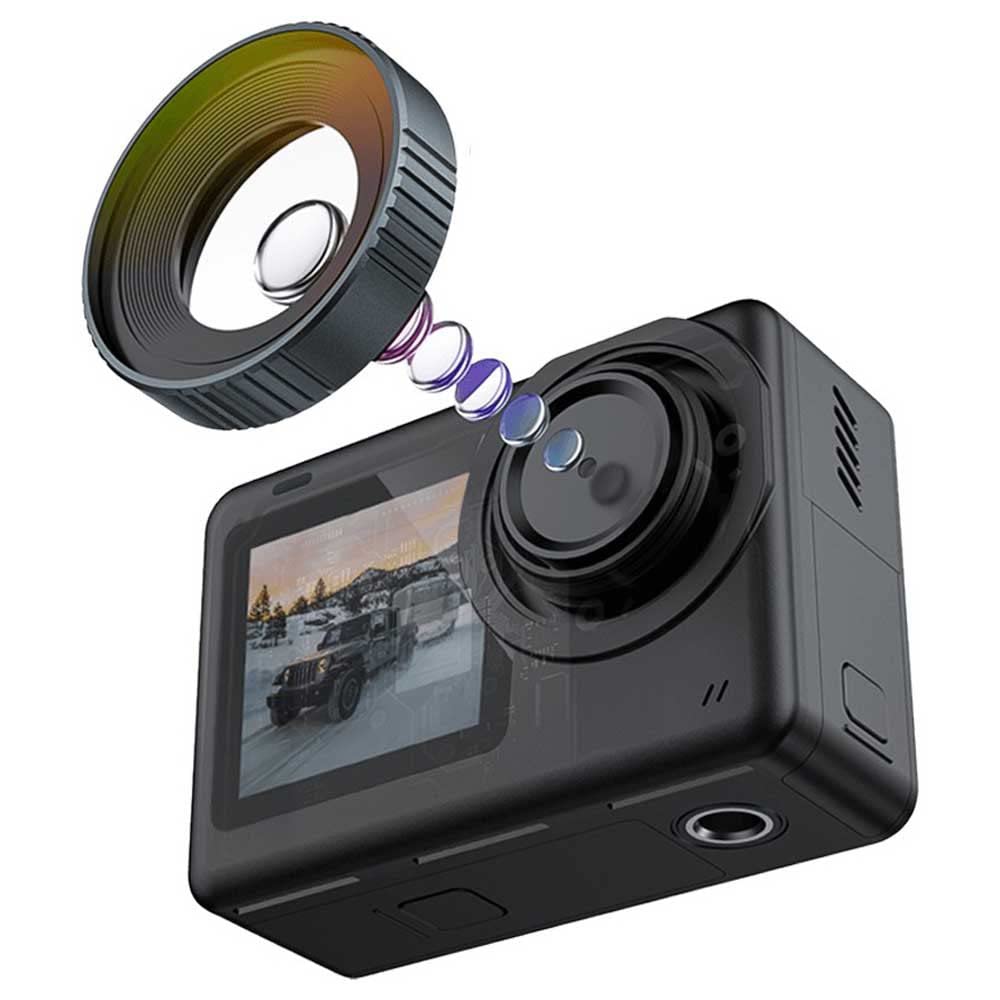 Back. SJCAM - SJCAM SJ 10 Pro Dual Screen 4K 60FPS 6-Axis Wide Angle 8X Slow Motion 5G WiFi Action Camera.