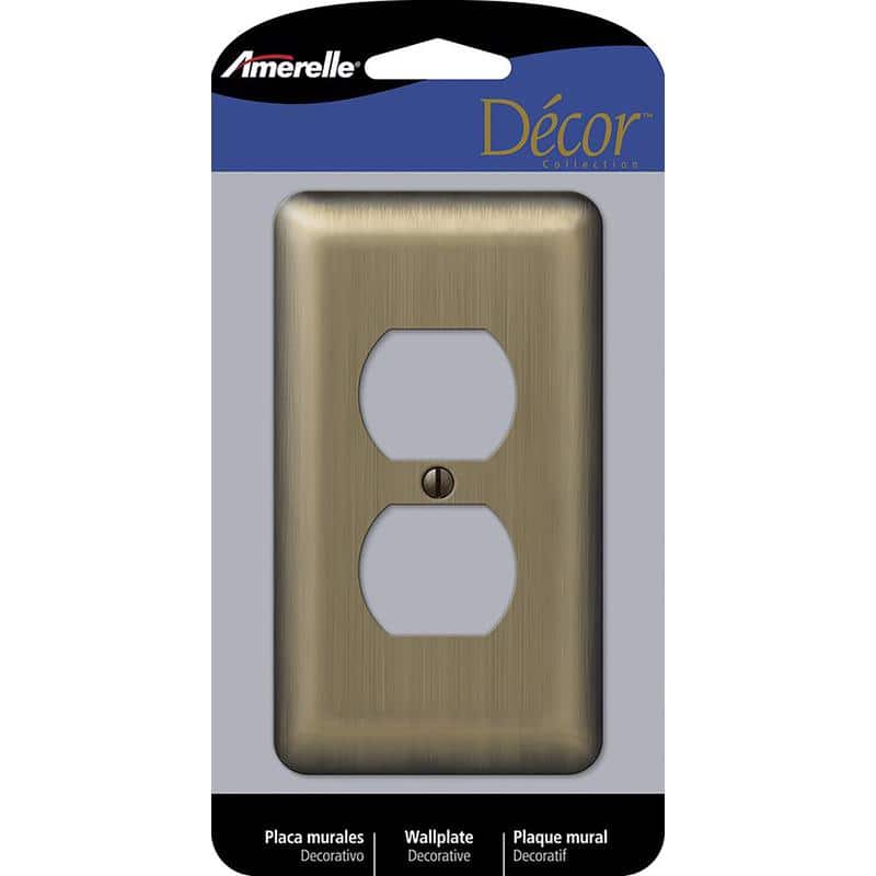 AMERELLE - Devon Brushed 1 gang Stamped Steel Duplex Wall Plate 1 pk - Brass price history on PriceWatchPro