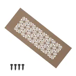 Unique Bargains - 8"x3" Door Air Vent Cover, Heavy Duty Aluminum Alloy Grille Louvered with Mounting Screws for Cabinet Wardrobe - Brown