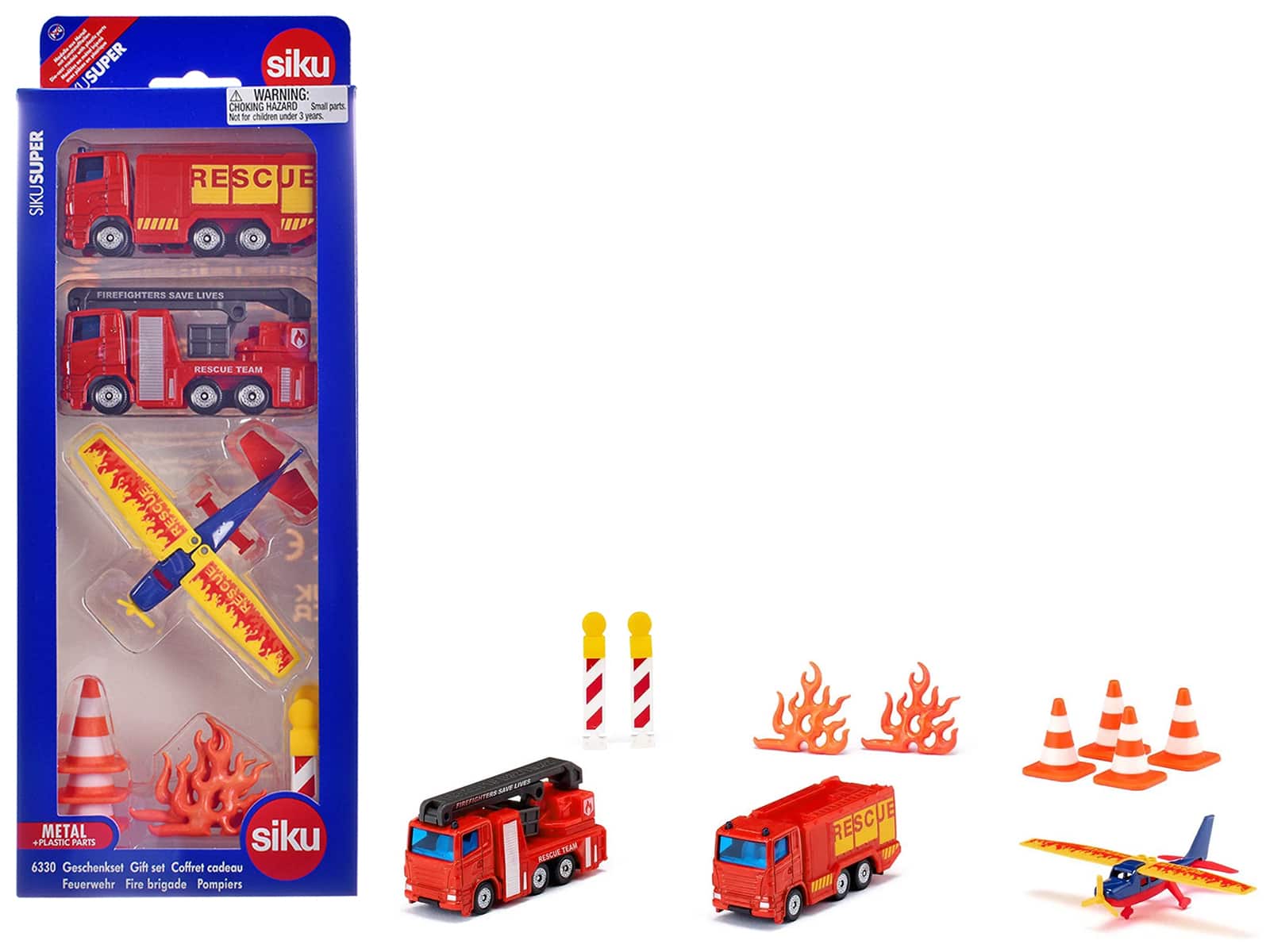 Fire Brigade 11 piece Set Diecast Models by Siku - Multicolor