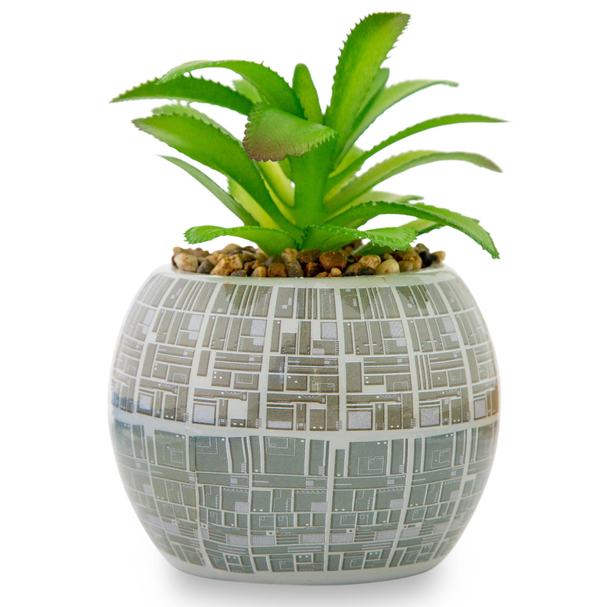 Alt View 10. Silver Buffalo - Star Wars Death Star 3-Inch Ceramic Mini Planter With Artificial Succulent - Grey.