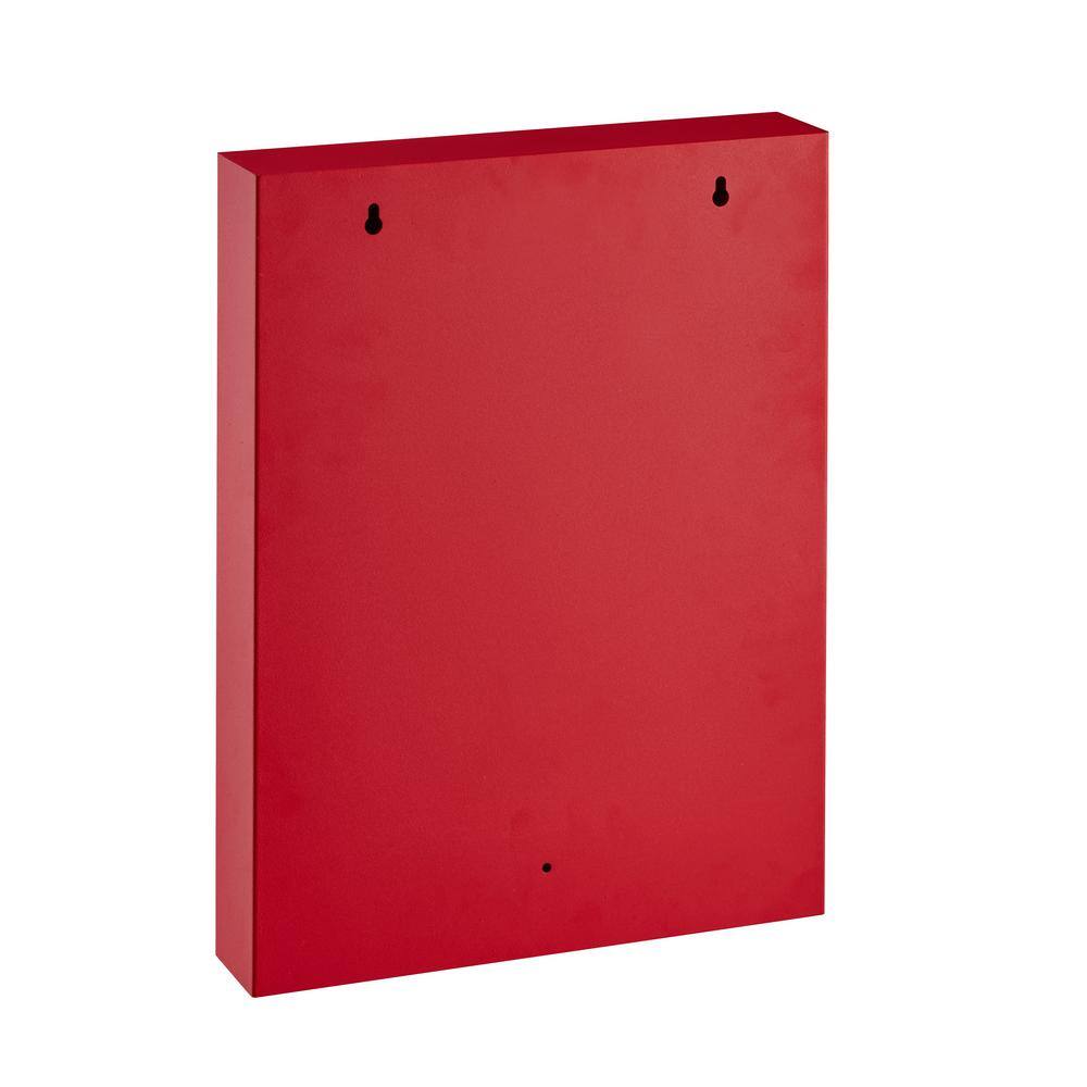 Back. AdirOffice - Steel Digital Key Cabinet, 60-Key Capacity with Programmable Lock - Red.