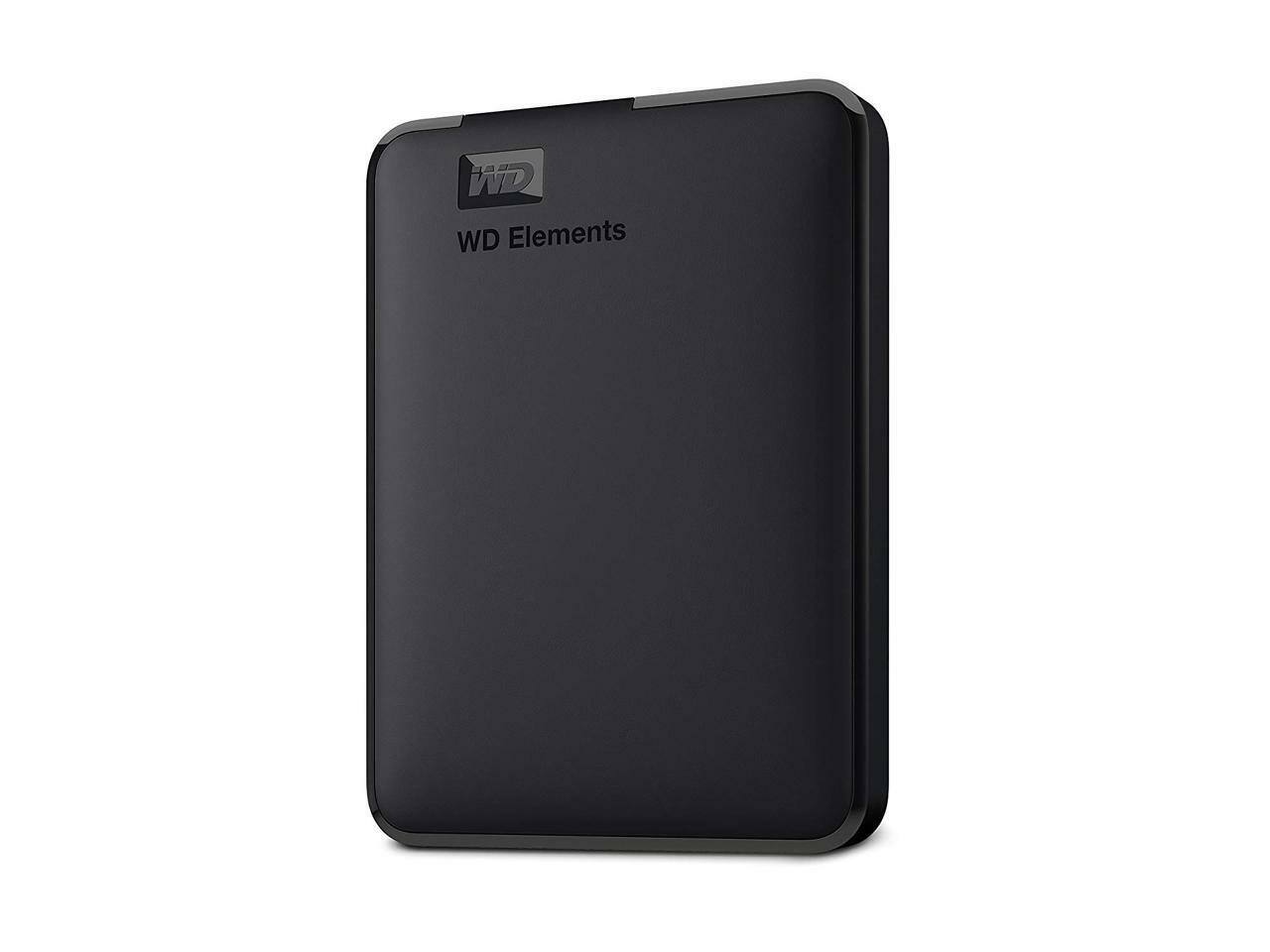 Angle. Western Digital - WD 5TB Elements Portable Storage USB 3.0 Model WDBU6Y0050BBK-WESN Black - Black.