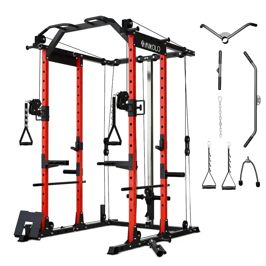 K7 Rak Mikolo Power Rack Cage, 1500 lbs Weight Rack with Cable Crossover ...