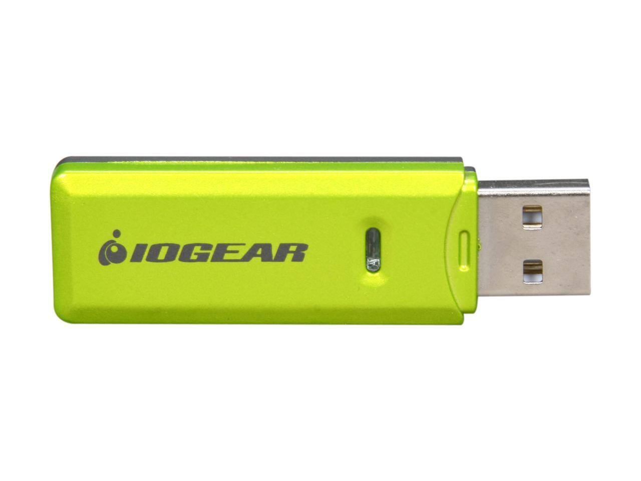 Alt View 1. IOGEAR - IOGEAR GFR204SD 10-in-1 USB 2.0 SD/ MicroSD/ MMC Card Reader/ Writer (Green/ Gray).