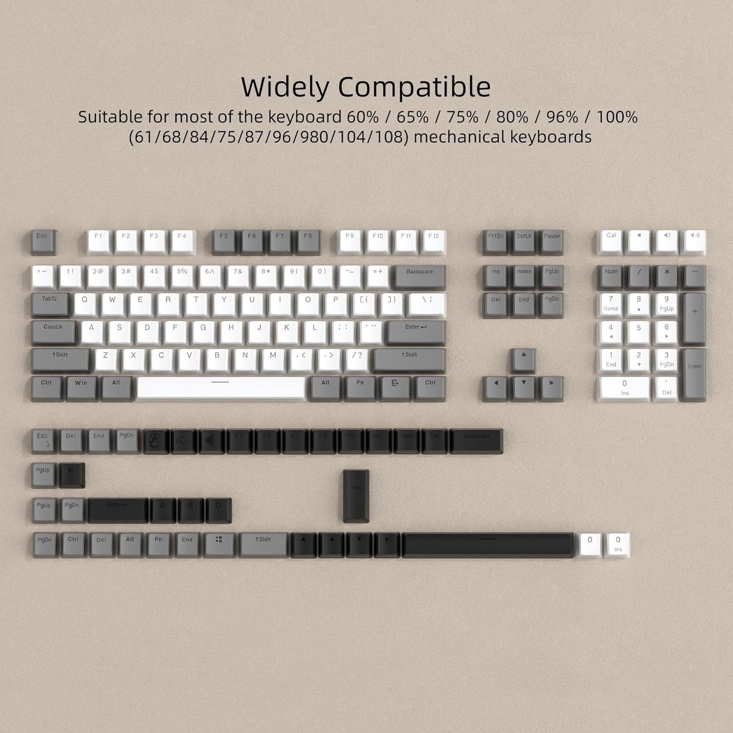 White-Grey 143 Keys