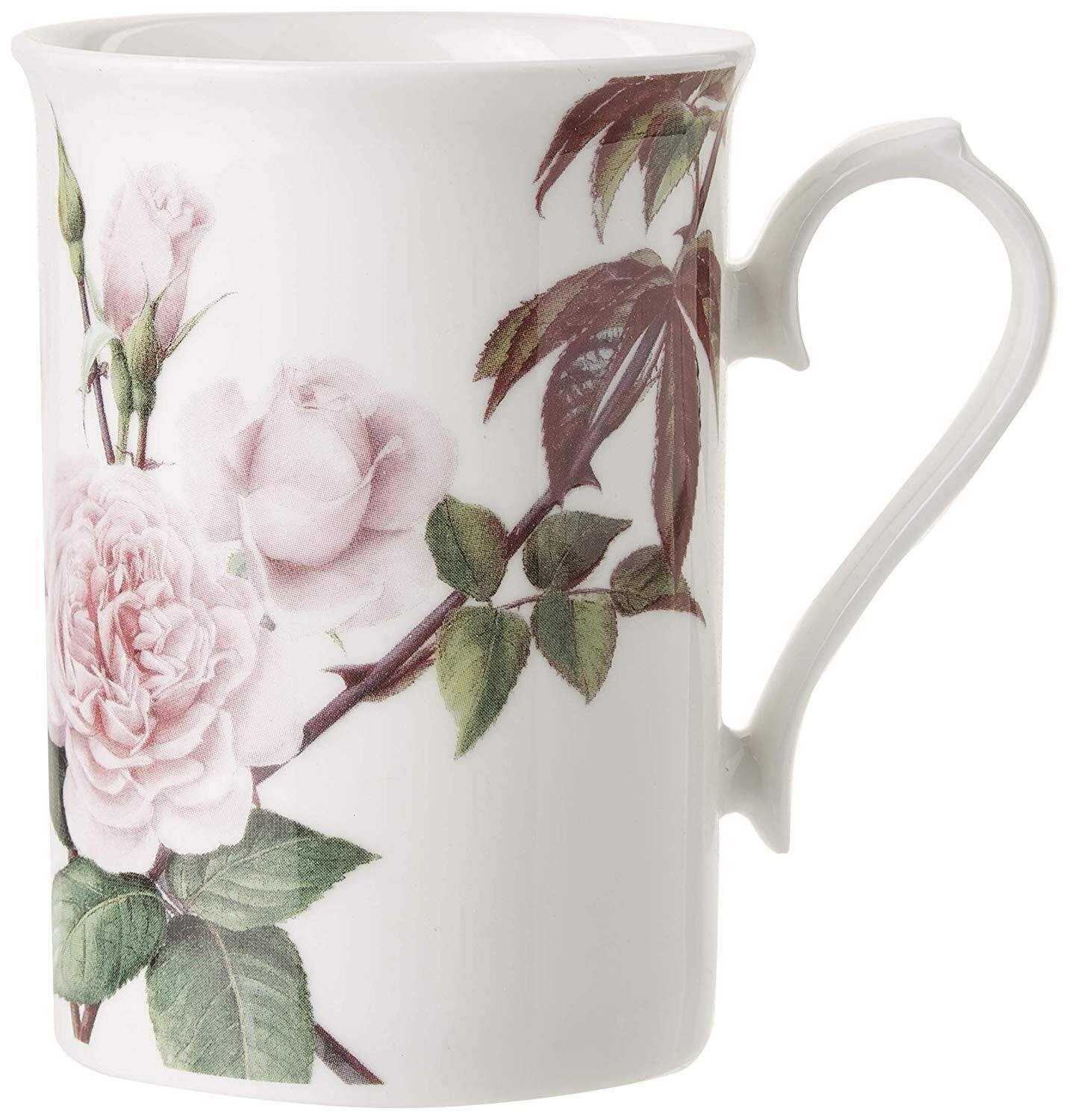 Angle. Jiallo - Roy Kirkham Anne Mug - David Austin English Rose Set of 6, Bone China Ceramic Made in England - Mutli color.