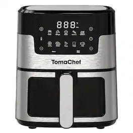 TomaChef - 5.3-Qt. 10-in-1 Smart Air Fryer with Visible Window - Black/Silver