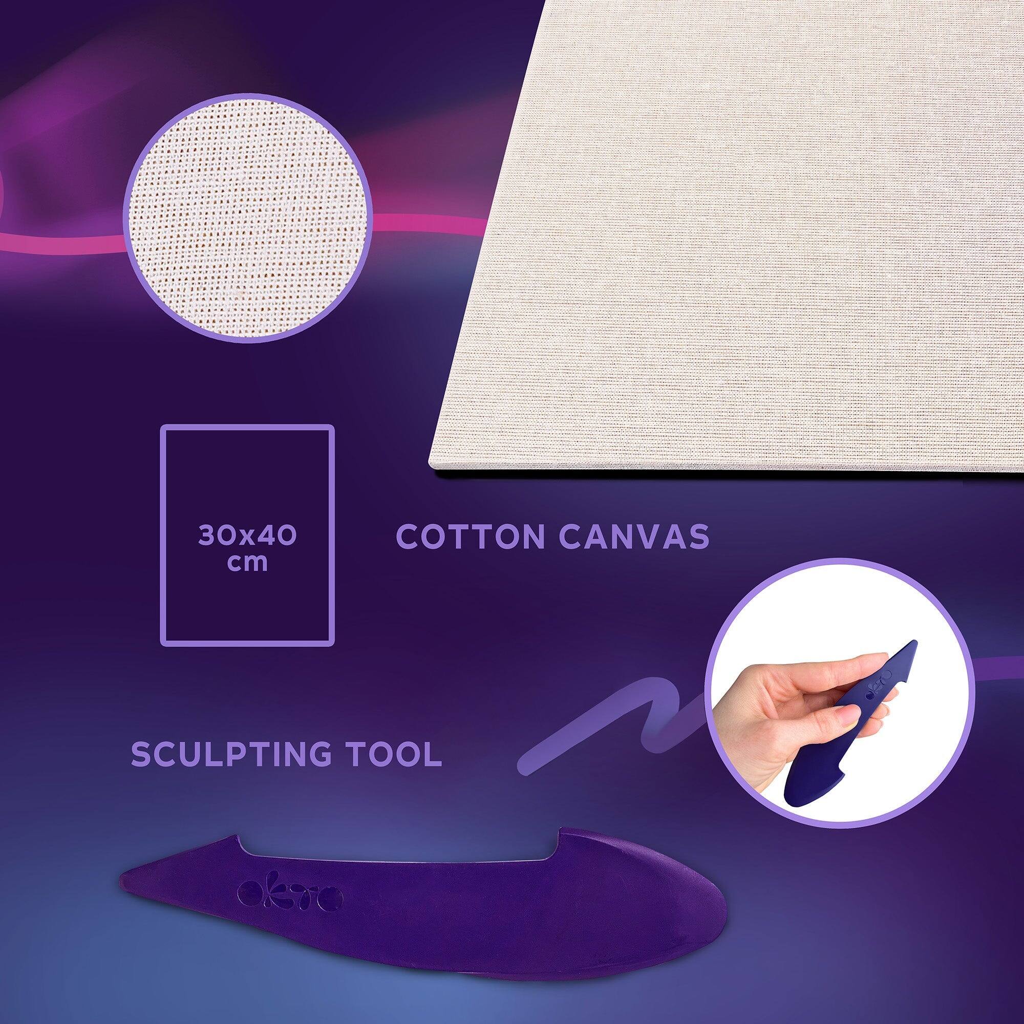 30x40 cm, COTTON CANVAS, SCULPTING TOOL