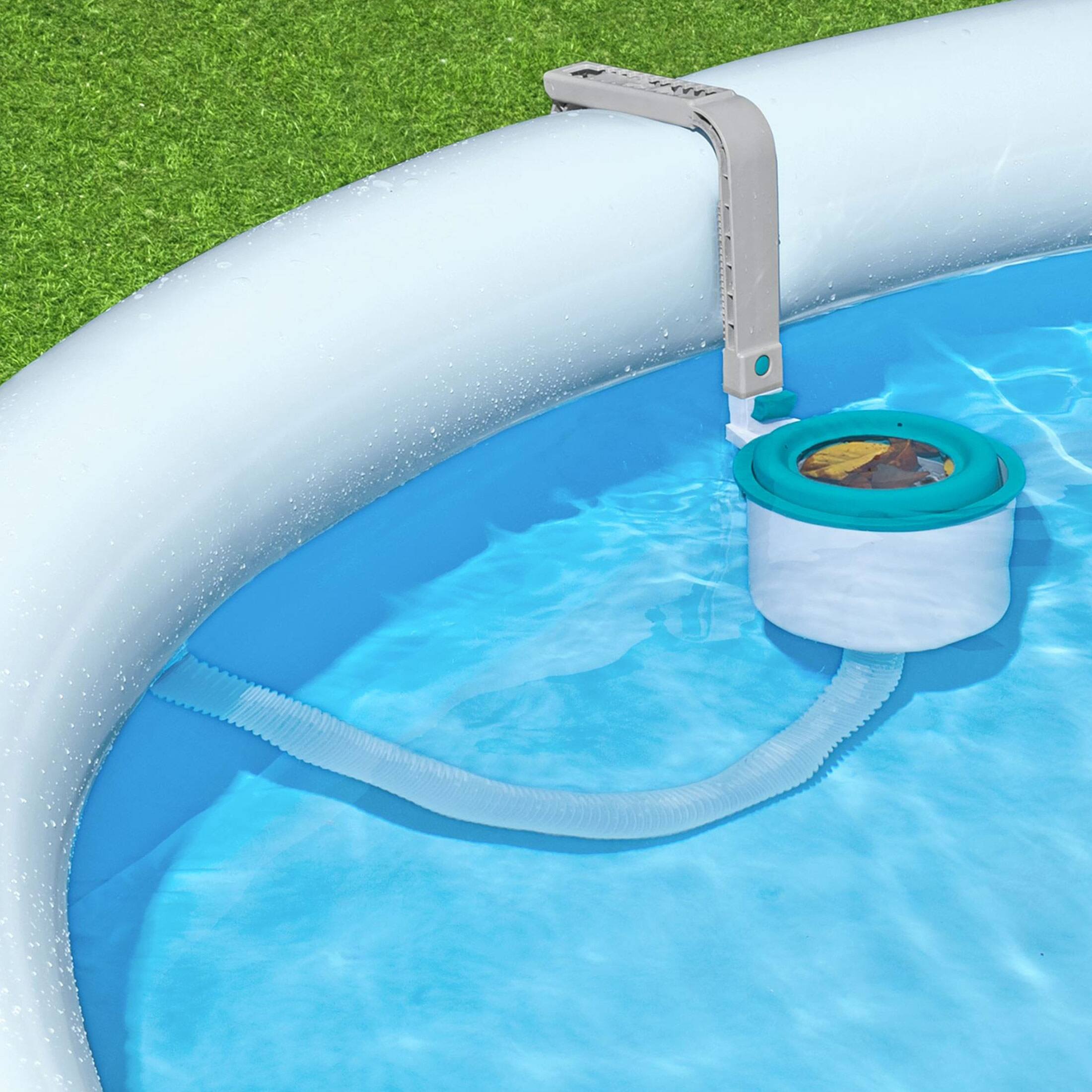 Alt View 7. Bestway - Bestway Flowclear Wall Mounted Automatic Swimming Pool Surface Skimmer, White - White, Blue.