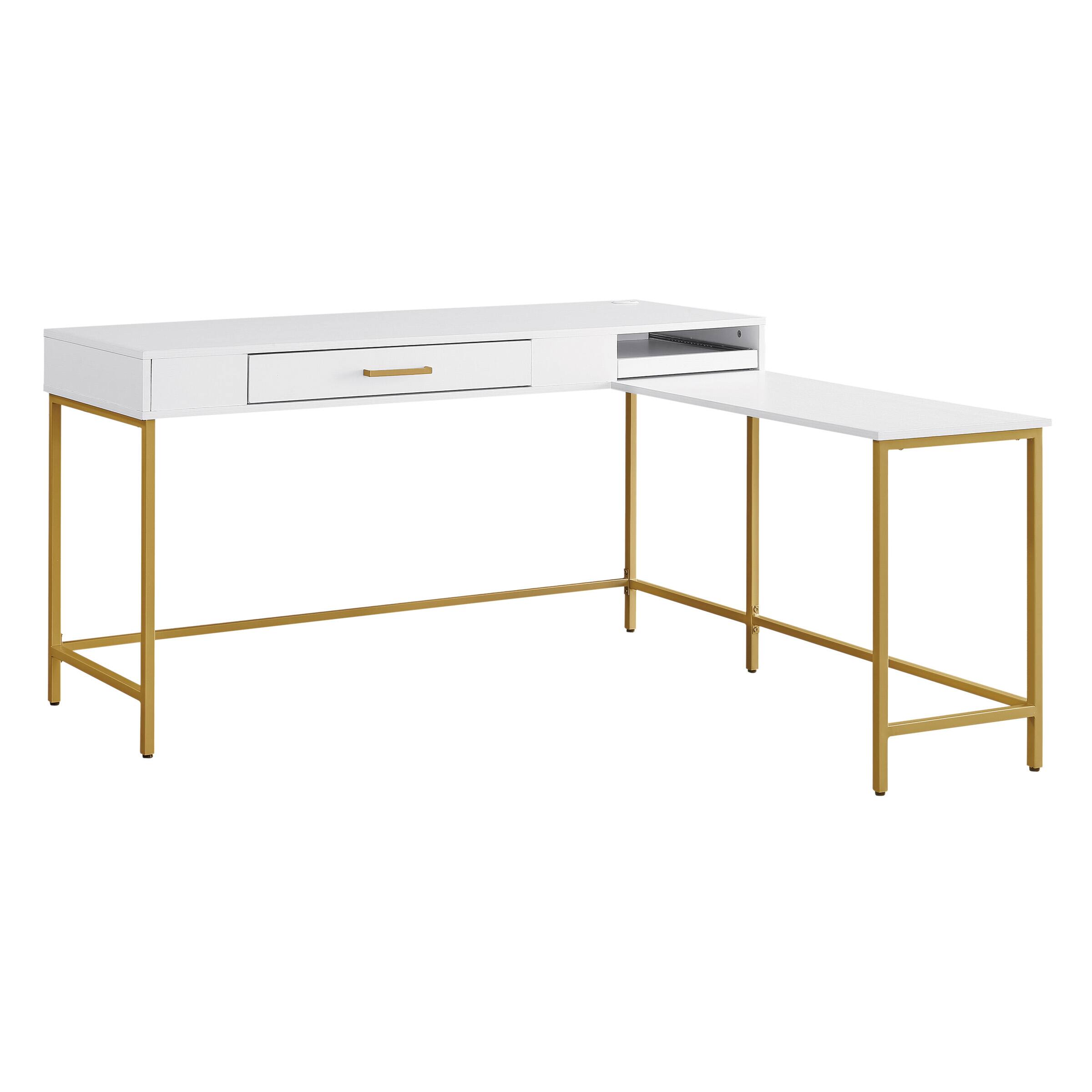 Angle. OSP Home Furnishings - Modern Life Desk in White - White.