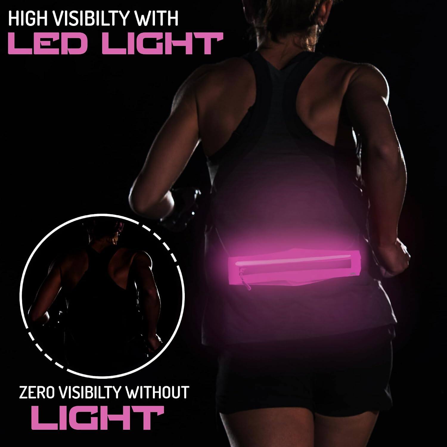 HIGH VISIBILITY WITH LED LIGHT  
ZERO VISIBILITY WITHOUT LIGHT