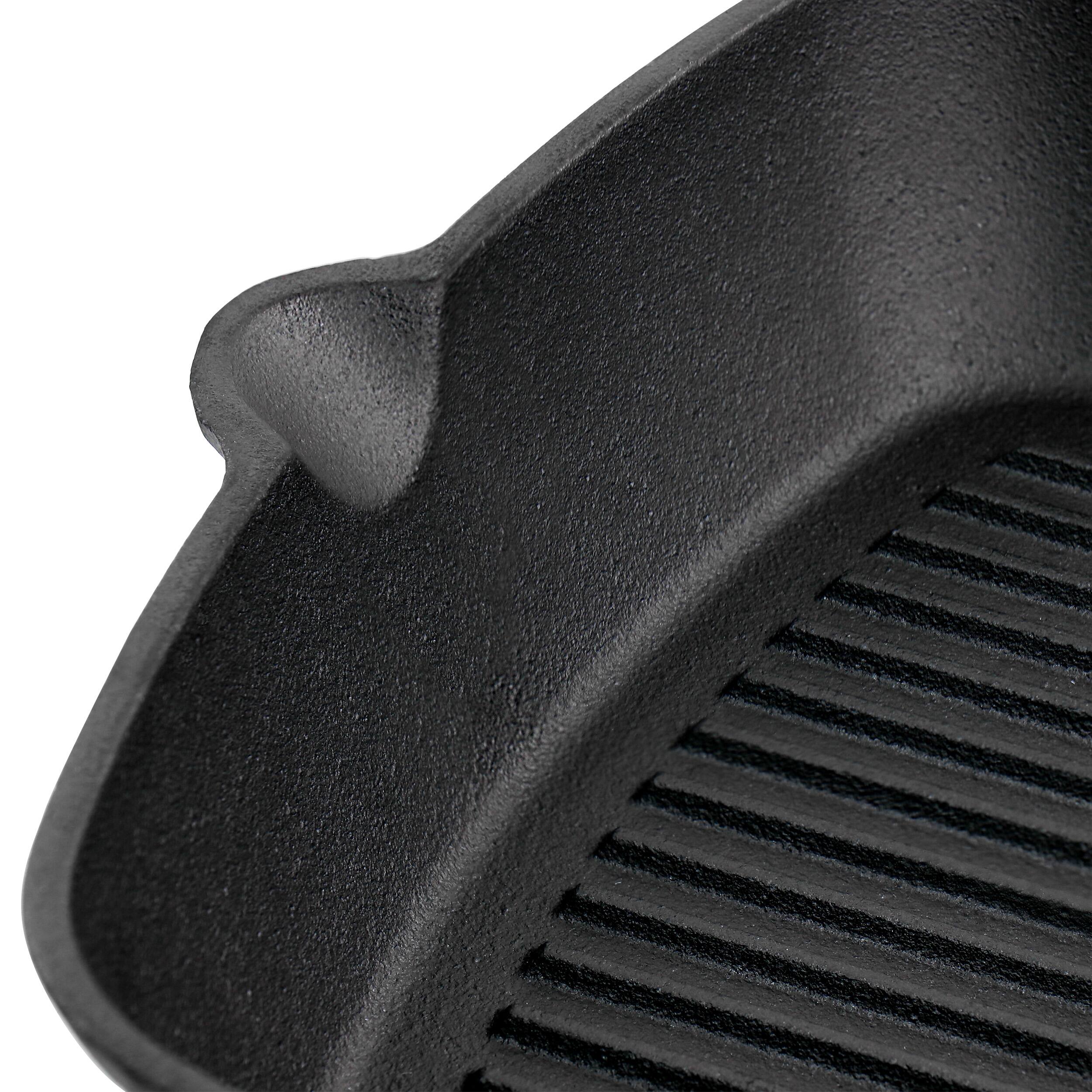 Alt View 4. Oster - Oster Castaway 10 Inch Square Cast Iron Grill Pan with Pouring Spouts - Black.