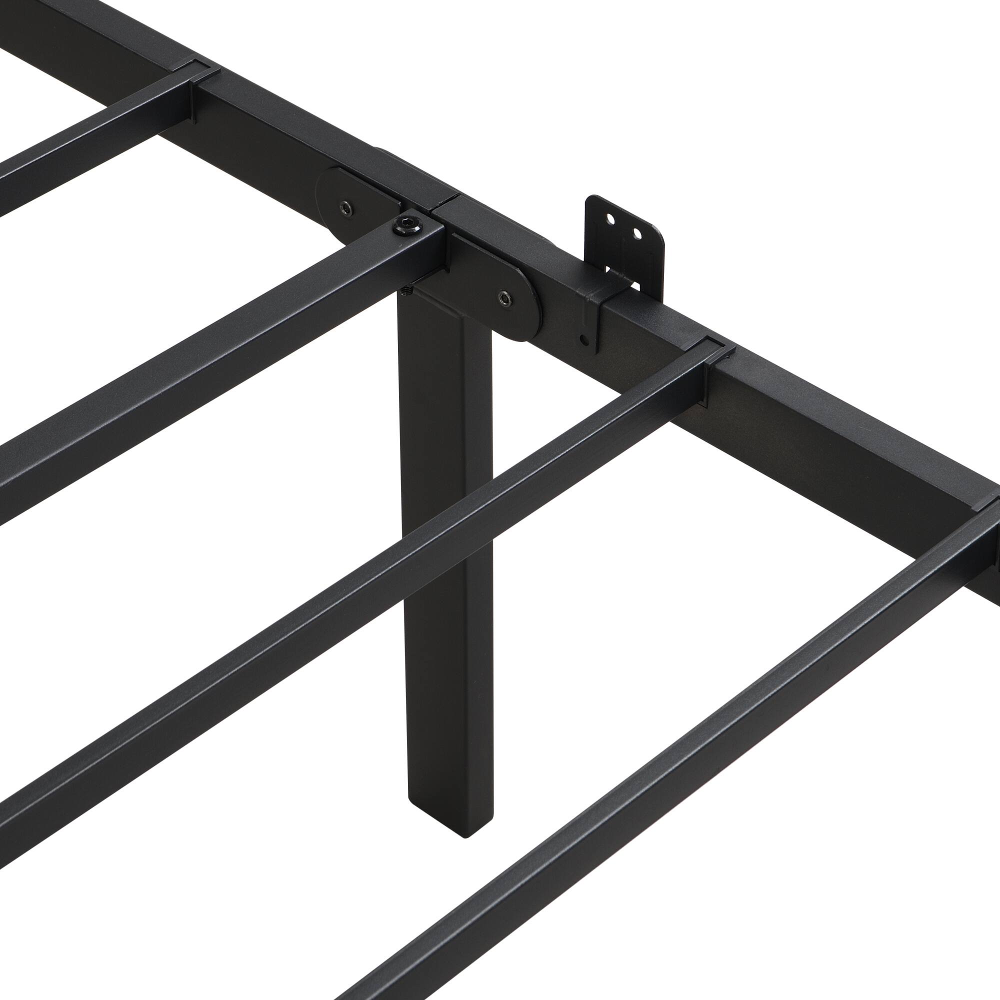 Alt View 8. GOODSILO - Queen Size Metal Bed Frame with Wood Panel Headboard, Sturdy Steel Construction for Durability and Stability - Black+Brown.