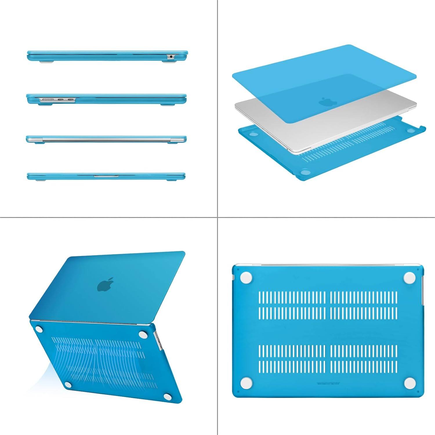 Back. mosiso - MacBook Air 15 inch Case for models A3448 A3241 A3114 A2941 (2023-2026) - Aqua Blue.