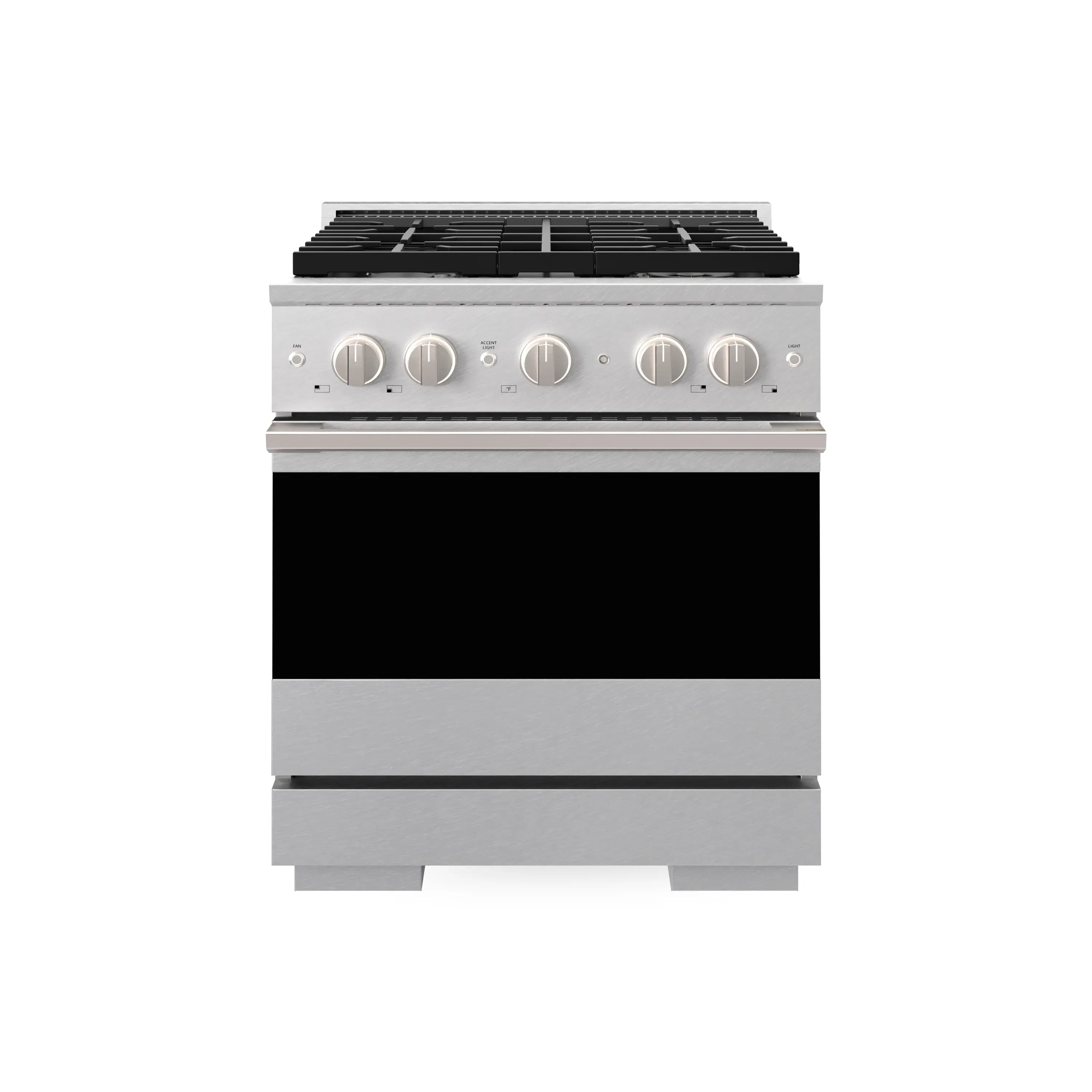 Front. ZLINE - 30 in. 4.2 cu. ft. Marino Dual Fuel Freestanding Range with 4 Gas Burners and Convection Oven in Satin Stainless Steel - Satin Stainless Steel.