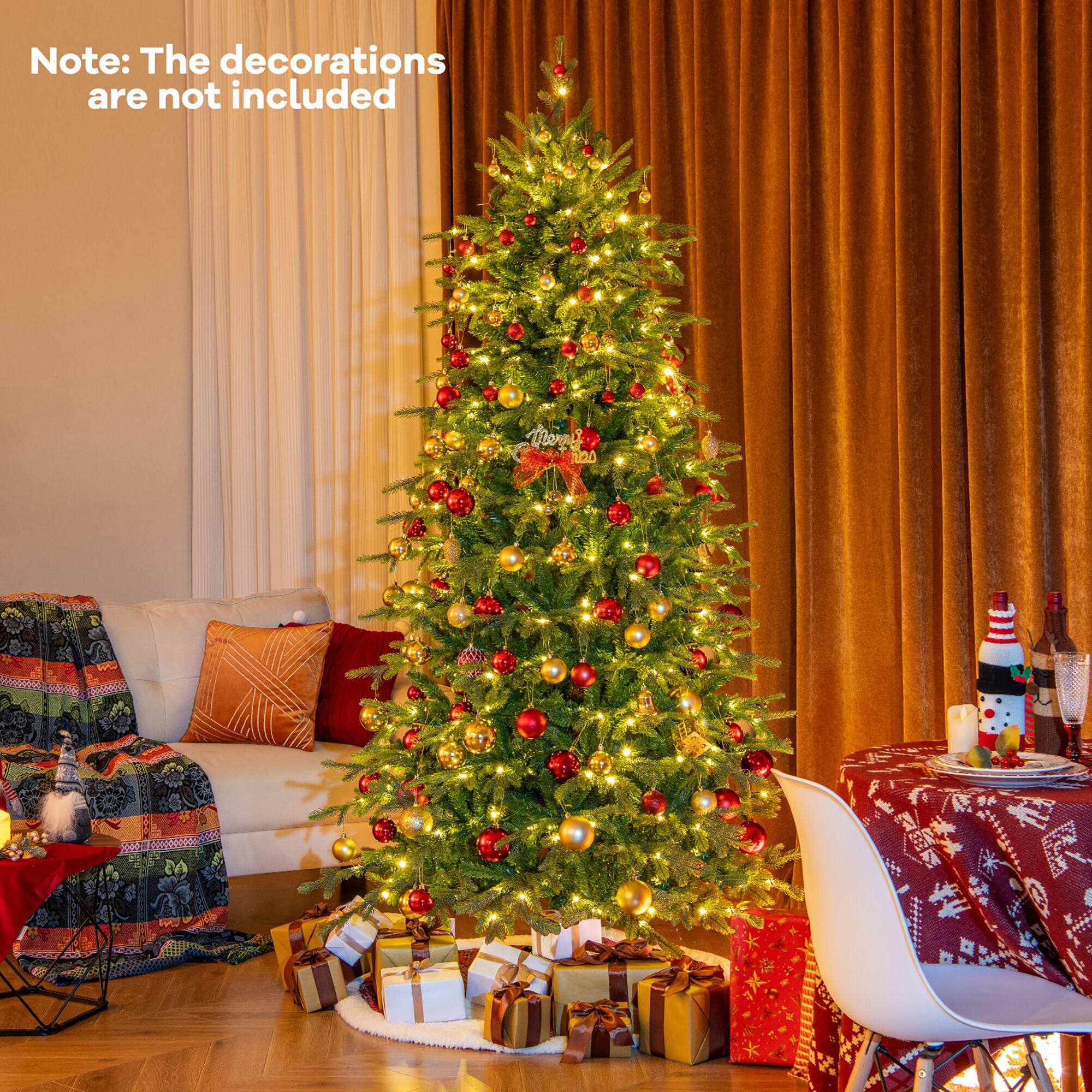 Note: The decorations are not included