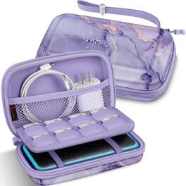 Fintie - Carrying Case for Nintendo New 2DS XL LL / New 3DS / 2DS / 3DS XL LL, Shockproof Hard Shell Portable Travel Storage Bag - Lilac Marble