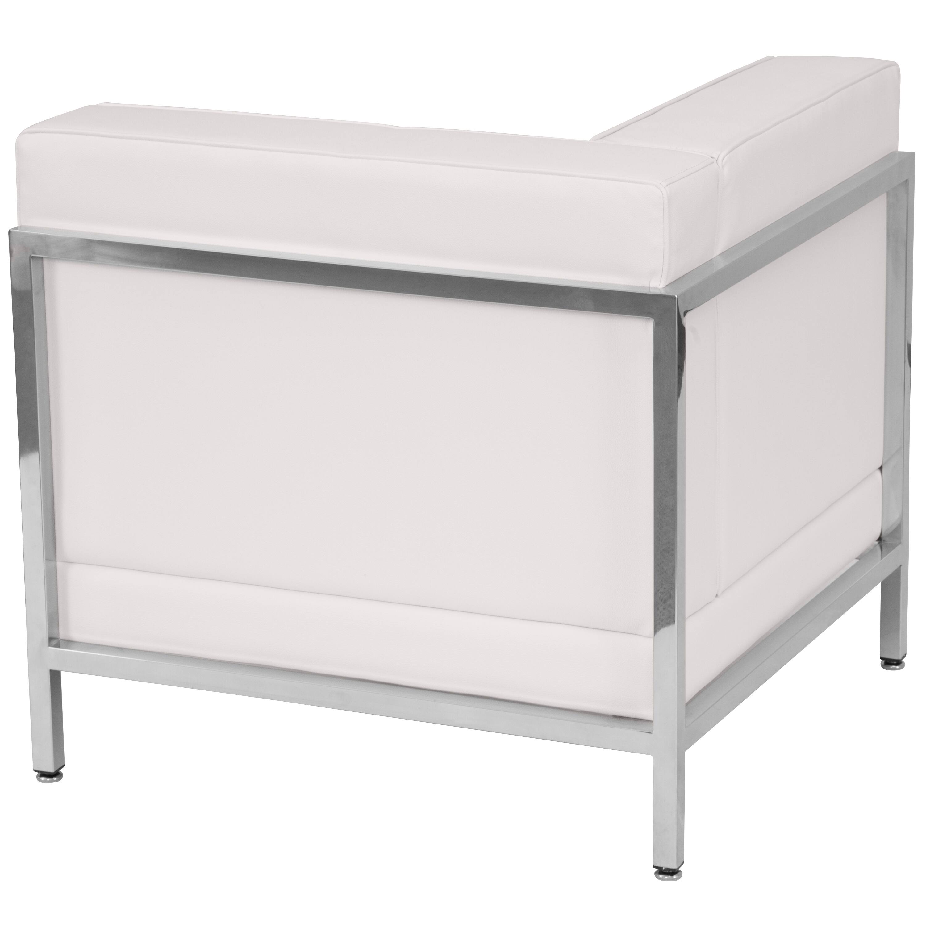 Alt View 2. Emma + Oliver - Modular Left Corner Quilted Tufted Seat Chair with Encasing Frame - Melrose White.