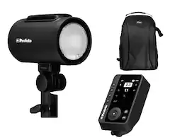 A2 Flash Head with Profoto Connect PRO for Fujifilm and Camera Backpack