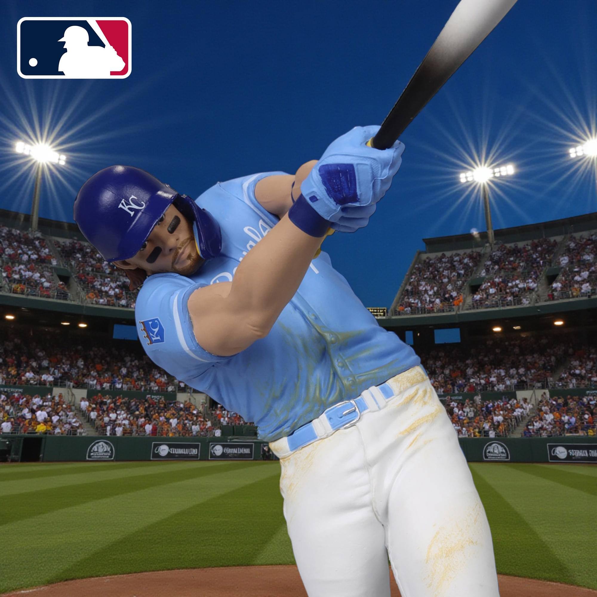 Alt View 3. McFarlane Toys - Kansas City Royals MLB Posed 7 Inch Figure | Bobby Witt Jr. - Blue.