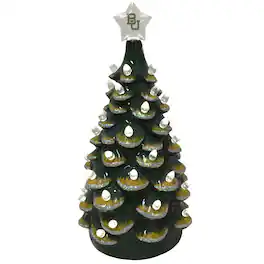 Santa's Workshop - Baylor Bears 14'' Ceramic Tree - Green